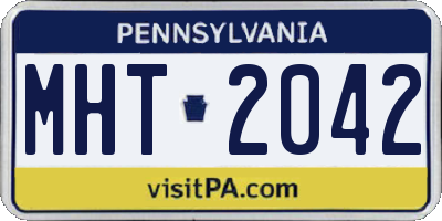PA license plate MHT2042