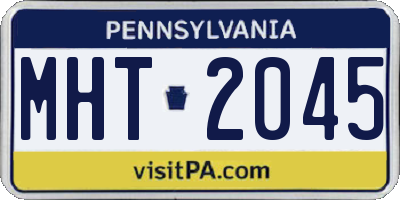 PA license plate MHT2045