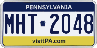 PA license plate MHT2048