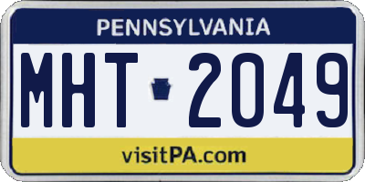 PA license plate MHT2049