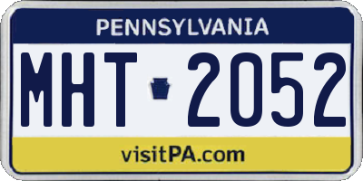 PA license plate MHT2052