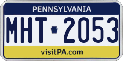 PA license plate MHT2053