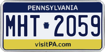 PA license plate MHT2059