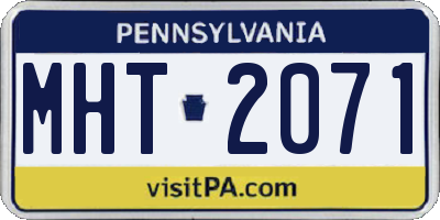 PA license plate MHT2071