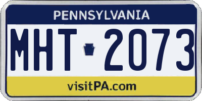 PA license plate MHT2073