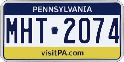 PA license plate MHT2074