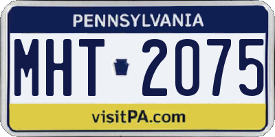 PA license plate MHT2075