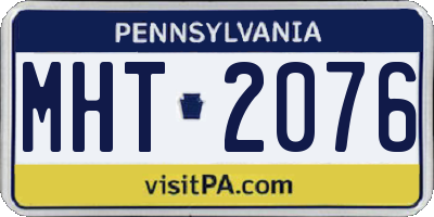 PA license plate MHT2076
