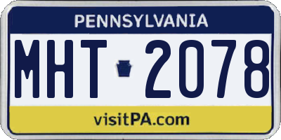 PA license plate MHT2078