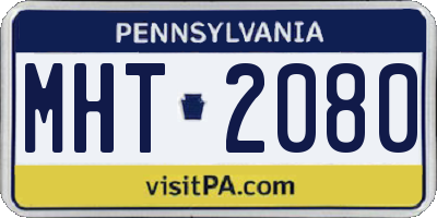 PA license plate MHT2080