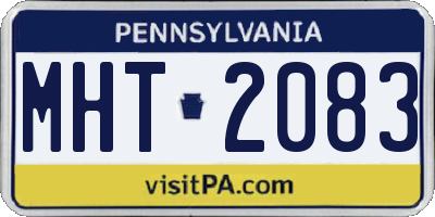 PA license plate MHT2083
