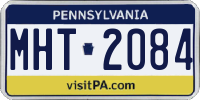 PA license plate MHT2084