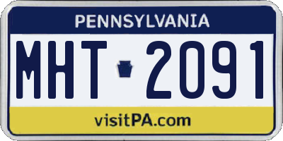 PA license plate MHT2091