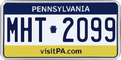 PA license plate MHT2099