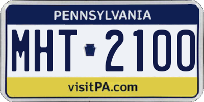 PA license plate MHT2100