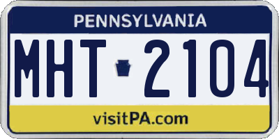 PA license plate MHT2104