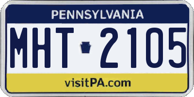 PA license plate MHT2105