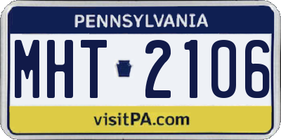 PA license plate MHT2106