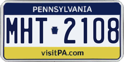 PA license plate MHT2108