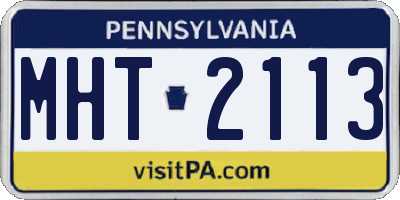 PA license plate MHT2113