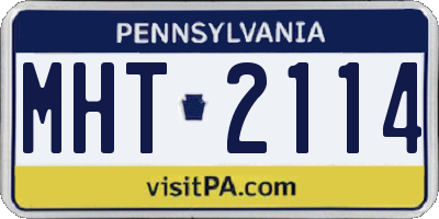 PA license plate MHT2114