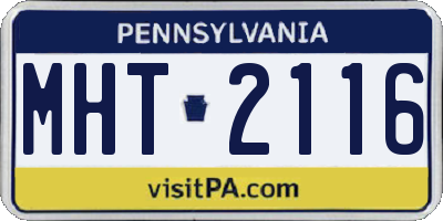 PA license plate MHT2116