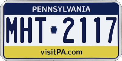 PA license plate MHT2117