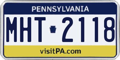 PA license plate MHT2118