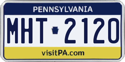 PA license plate MHT2120