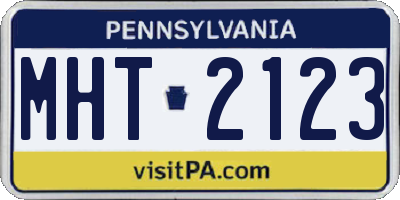 PA license plate MHT2123