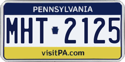 PA license plate MHT2125