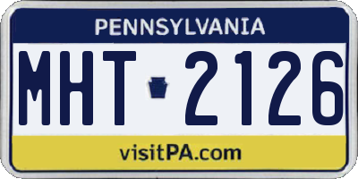 PA license plate MHT2126