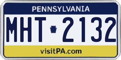 PA license plate MHT2132