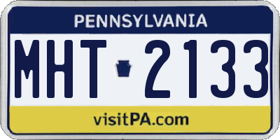 PA license plate MHT2133