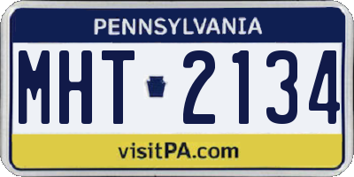 PA license plate MHT2134