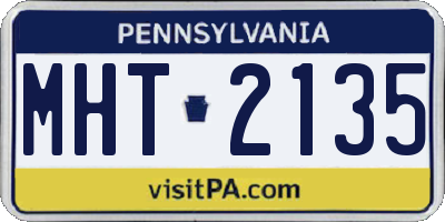 PA license plate MHT2135