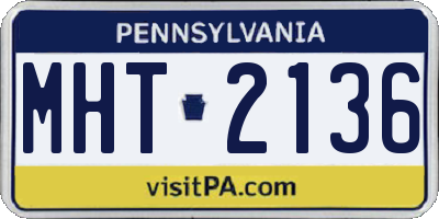 PA license plate MHT2136