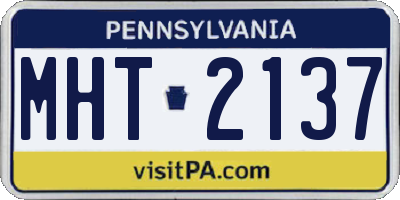 PA license plate MHT2137