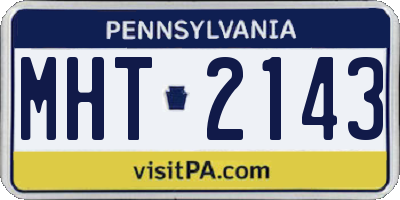 PA license plate MHT2143