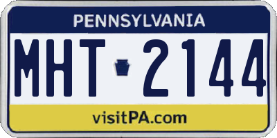 PA license plate MHT2144