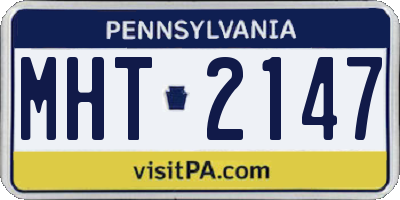PA license plate MHT2147