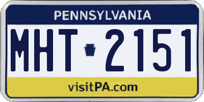 PA license plate MHT2151