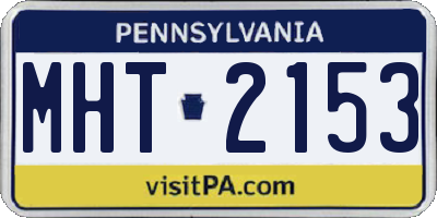 PA license plate MHT2153