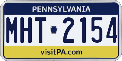 PA license plate MHT2154