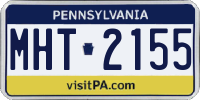 PA license plate MHT2155