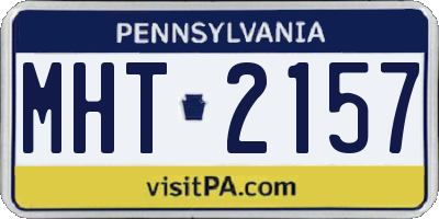 PA license plate MHT2157