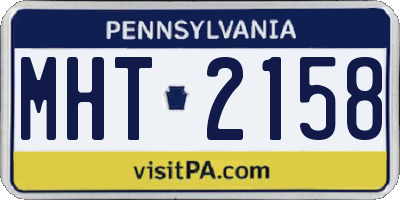 PA license plate MHT2158