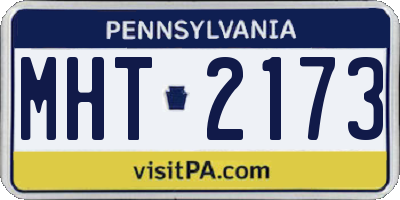 PA license plate MHT2173