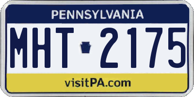 PA license plate MHT2175