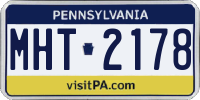 PA license plate MHT2178